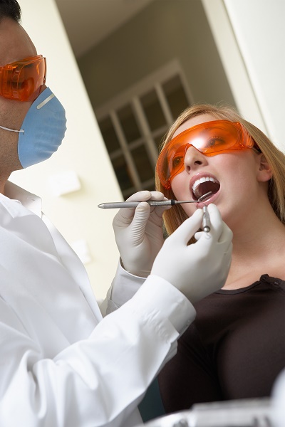 Doctor and Patient wearing colored glasses